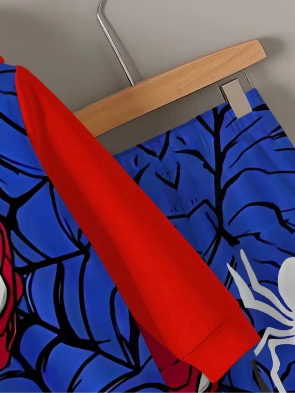 Kids Red & Blue Spider Web Hoodie Set - Brand